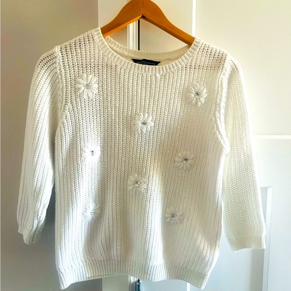 White Crystal Embroidered Cardigan - Picture 4 of 13